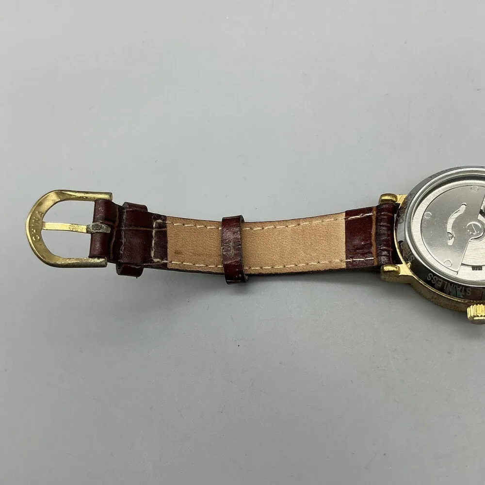 Kessaris Womens Watch 30mm Gold Tone Cream Dial Date 17255 Leather Automatic